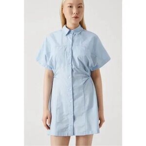 Abercrombie & Fitch Light Blue Utility Shirt Dress | Short Sleeve | XL Tall